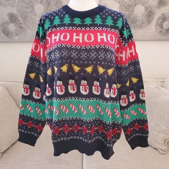 🎄 H&M 🎄 NEW! Festive Jacquard Knit Pullover Sweater - [Size XL] - Picture 3 of 11